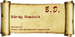 Bárdy Dominik névjegykártya