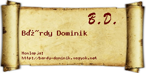 Bárdy Dominik névjegykártya